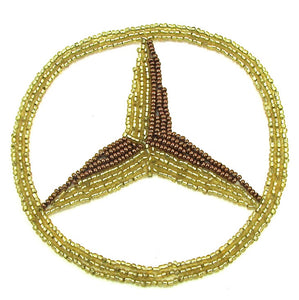 Mercedes Emblem Gold Beads 4"