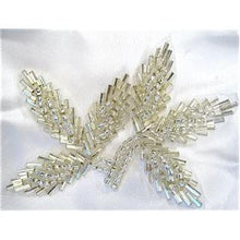 Load image into Gallery viewer, Silver Beaded leafs 3&quot; x 2&quot;