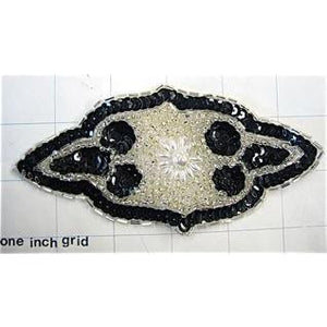 Motif Black and White Beaded 6"