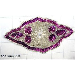 Motif Fuchsia and Silver Beaded 5.5"