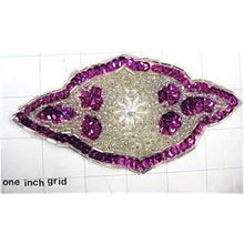 Load image into Gallery viewer, Motif Fuchsia and Silver Beaded 5.5&quot;
