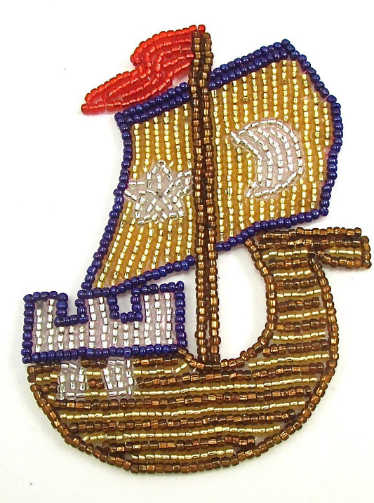 Viking Ship with All Beads 4" x 3"