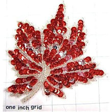 Load image into Gallery viewer, Sequin and beaded leaf 4&quot; x 4&quot;