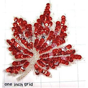 Sequin and beaded leaf 4" x 4"