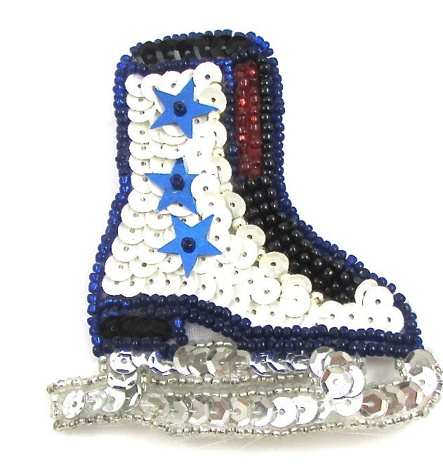 Choice of Type Ice Skates with MultiColored Sequins and Beads 3" x 2.5" in 3 Variants