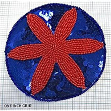 Load image into Gallery viewer, Starfish 6 point with Red and Blue Sequins and Beads 4.5&quot;