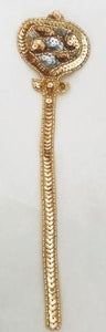 Scepter for Mardi Gras Gold and Silver Sequins and Beads 9.5" x 2.25"