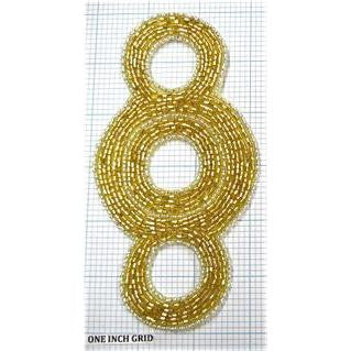 Circles Designer Motif Gold Beadedr 6" x 3"
