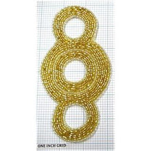 Load image into Gallery viewer, Circles Designer Motif Gold Beadedr 6&quot; x 3&quot;