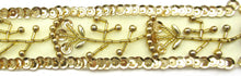 Load image into Gallery viewer, Trim with Gold Sequin and Beads 2&quot; Wide