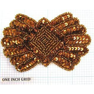 Designer Motif With Bronze Sequins and Beads 2.5
