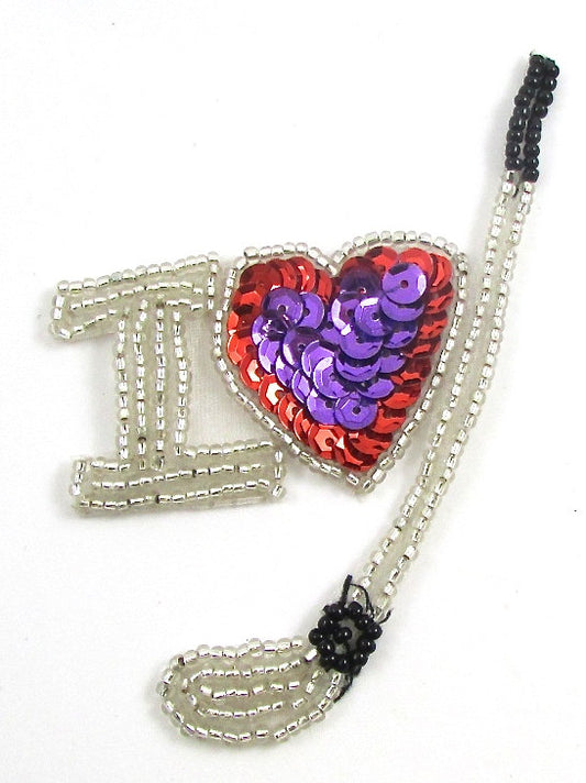I Love (heart) Golf 4" x 2"