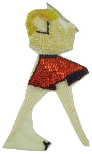 Golf Lady Swinging Club includes ball on ground 8" x 4"