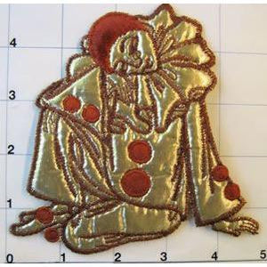 Clown with Gold Cloth Suit, Embroidered 5" x 5"