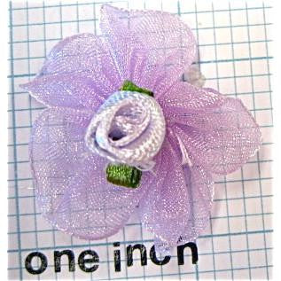 Handcrafted Flower with Purple Organza 1"