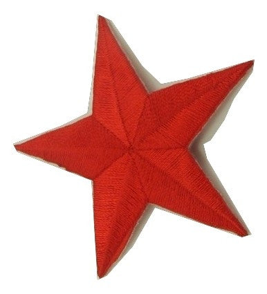 Star Embroidered Red Iron-On in 3 variants