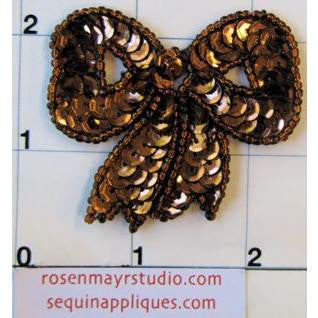 Bow with Bronze Sequins 2" x 2.25"