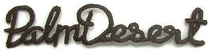 10 PACK - Palm Desert Word with Blue or Brown Embroidered Iron-on 0.75" x 3" - Sequinappliques.com