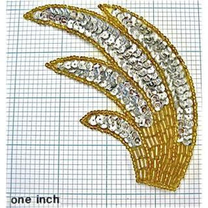 Wing Motif Silver and Gold Beads 4"