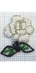 Flower, White All Beads 2"