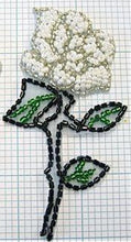 Load image into Gallery viewer, Rose Flower, White All Beads 3.75&quot;