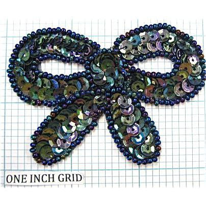 Bow Gunmetal Sequins & Beads 3