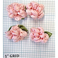 Load image into Gallery viewer, Flower set of 4 Silk Pink Ribbon 1&quot;