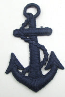 Anchor with Blue or White Embroidery, Choice of Color 3.25