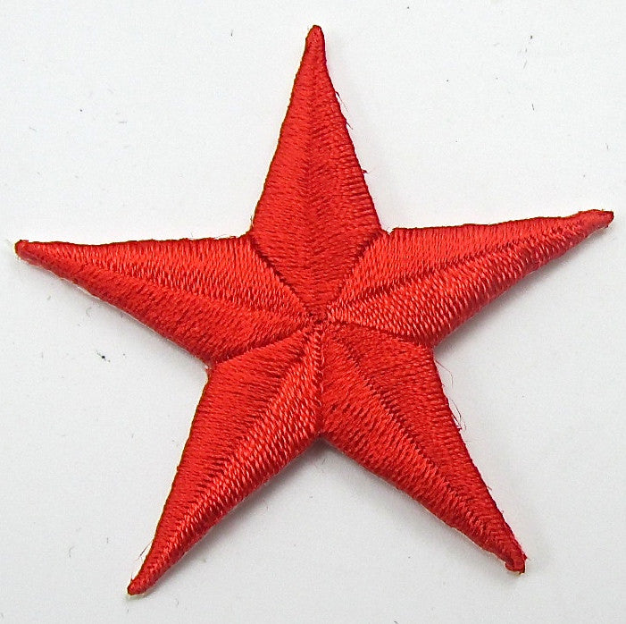 Star Embroidered Red Iron-On in 3 variants