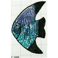 Fish with Turquoise, Purple Sequins and Black Beads 5.25