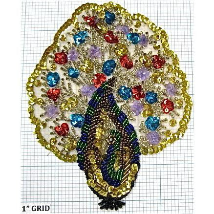 Peacock Blue/Red/Pink Sequin Feathers 6" X 5"