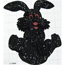 Load image into Gallery viewer, Bunny Rabbit with Black Sequins and Beads 8.25&quot; X 6.5&quot;