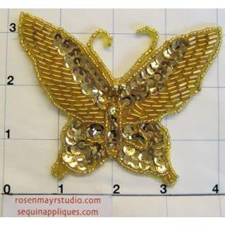 Butterfly with Gold Sequins and Beads 4