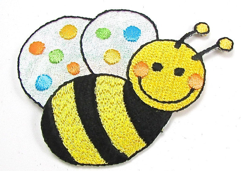 Bumble Bee Embroidered Iron-On 1.5