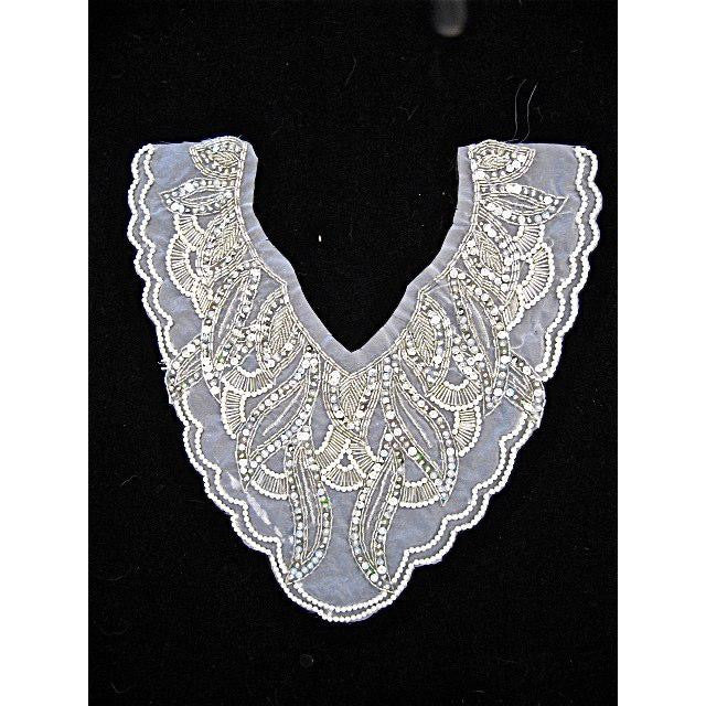 Designer Motif neckline with Sequins and White Pearls 13