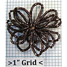Load image into Gallery viewer, Beaded flower with pearl like center. BRONZE 2&quot; - Sequinappliques.com