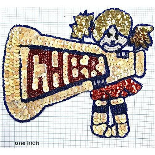 Cheerleader with Horn 5.5" x 6.5"