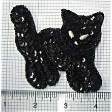 Load image into Gallery viewer, Cat Black Sequins 3&quot; x 3&quot;