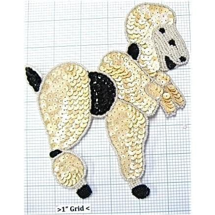 Poodle with Cream and black colored sequins 7