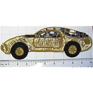Car with Gold Sequins and Beads 10.5" x 3.5"