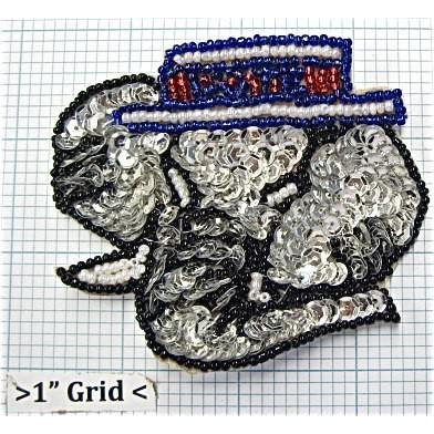 Elephant with Vote Hat, Sequin Beaded 3" x 3.5"