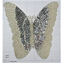 Load image into Gallery viewer, Butterfly Silver Sequins and Beads 7&quot; x 7&quot;