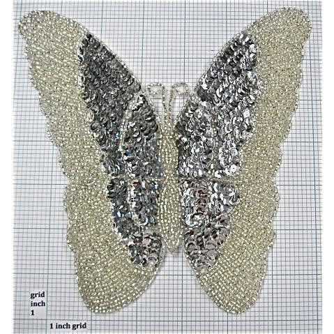 Butterfly Silver Sequins and Beads 7