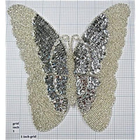 Butterfly Silver Sequins and Beads 7