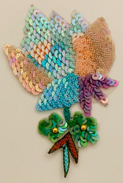 Flower Sweet & Tiny with multi-colored Sequins 3" x 2"