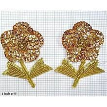 Load image into Gallery viewer, Flower Pair Gold 3.5&quot; x 2.5&quot;