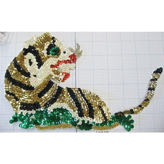 Tiger in Gold with Black Stripes 10.5"x 19"