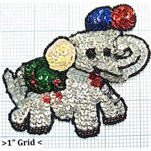 Load image into Gallery viewer, Silver Elephants with Balloons 3.5&quot; X 4.25&quot;
