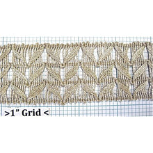 Load image into Gallery viewer, Trim Three Rows of Bullion Thread 3&quot; Wide Sold by the Yard