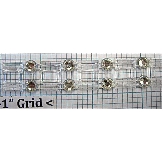 Trim with Plastic Two Rows with Crystals 1/2"